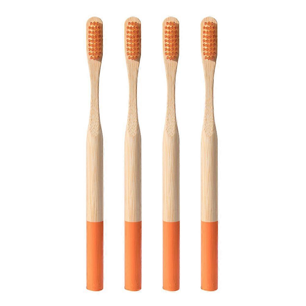 Toothbrushes Bamboo Oral Adults Travel Home Use 19 X 1.2 X 1.2 Cm 4Set