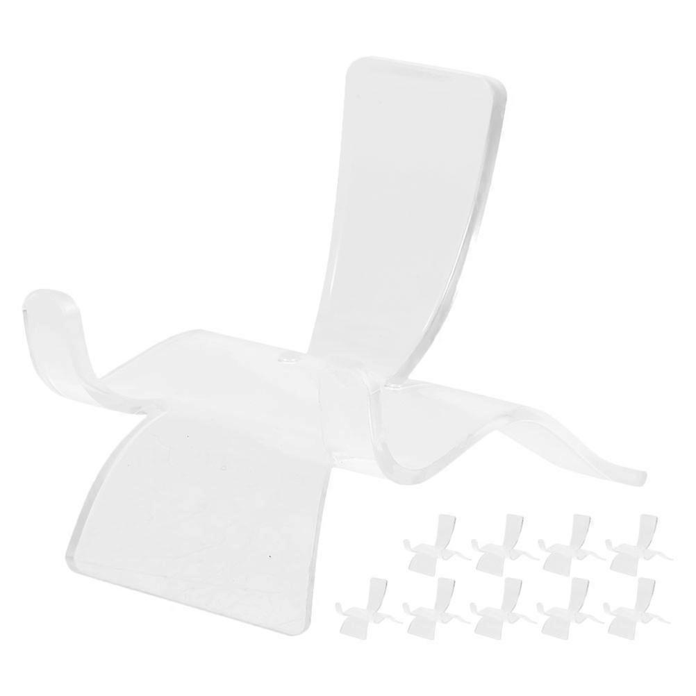 Small Display Stand Transparent Acrylic Jewelry Holder Rectangular Style For Mineral Specimen Office 10Pcs