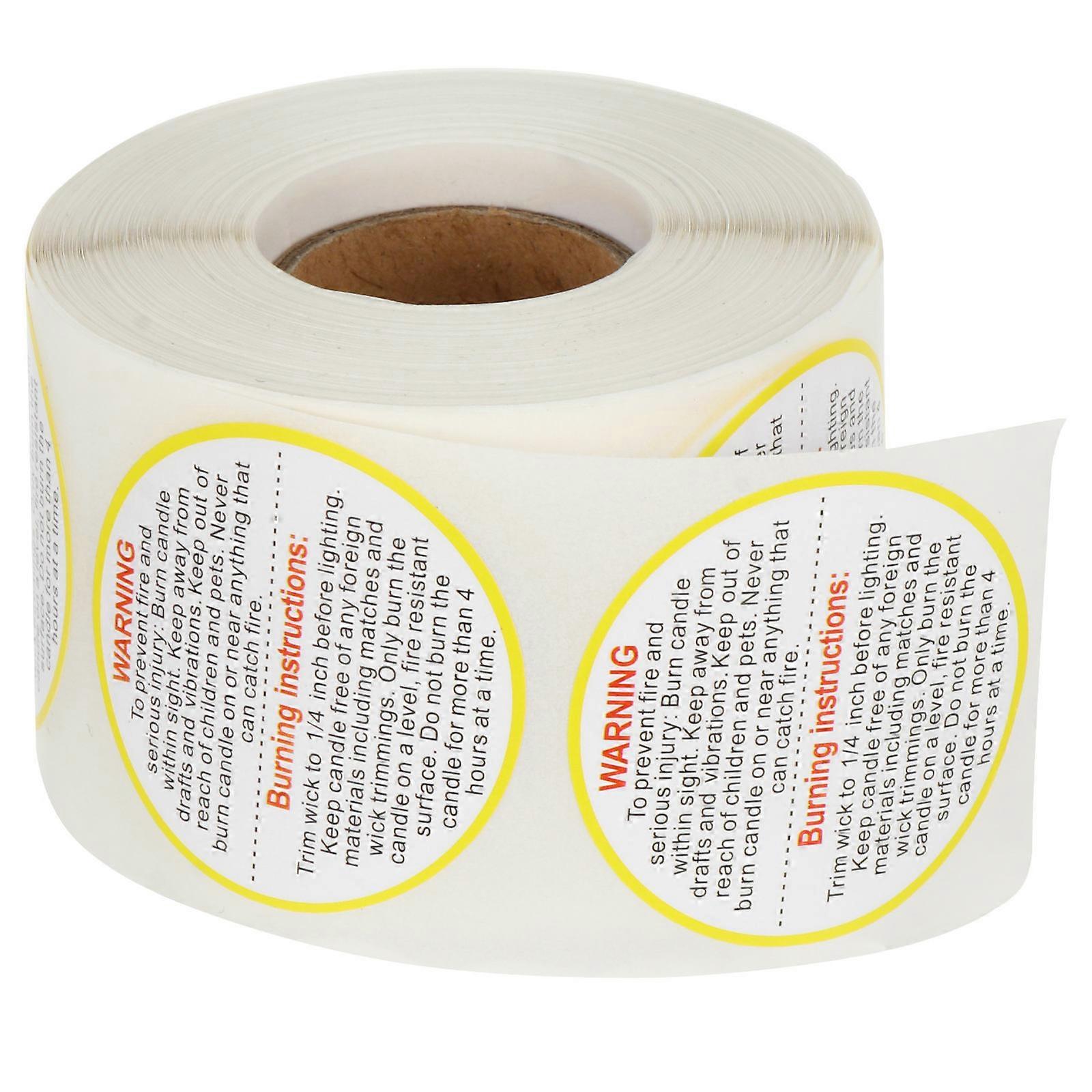 Candle Care Instructions Decal Tin Safety Information 3.8x3.8cm Square 500 per Roll