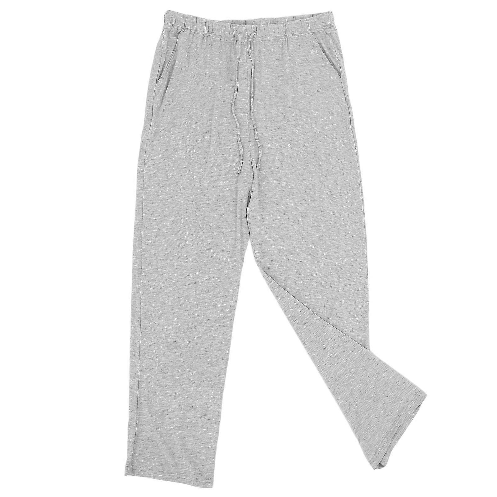 Men Lounge Pants Sleeping Use 2XL Grey 1Set