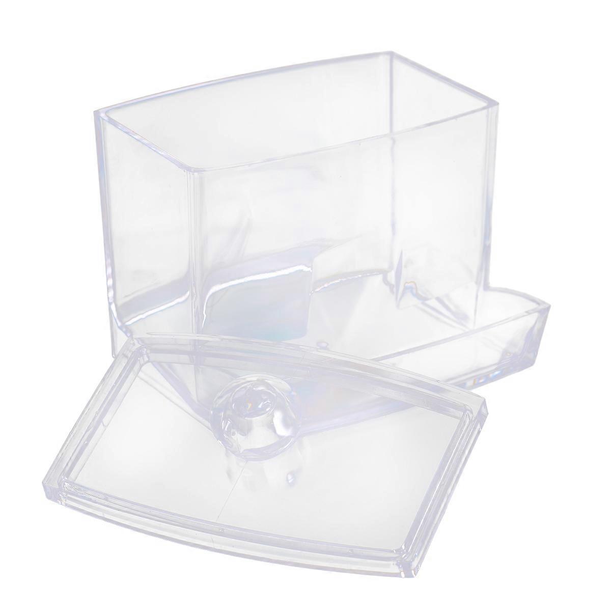Cotton Ball Swab Holder Clear Organizers with Lids for Cosmetic Storage Women Students Office Workers 2Pack