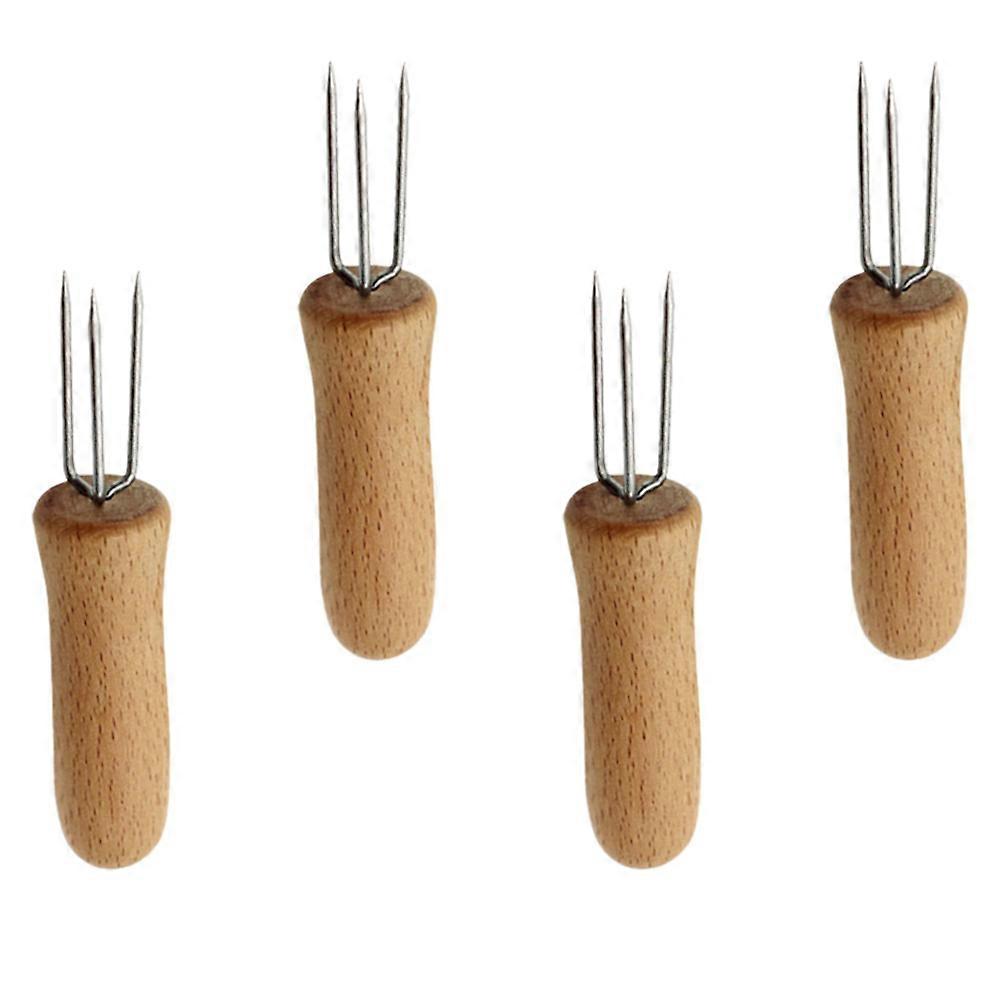 Fruit Picks Stainless Steel Forks For Home Use Assorted Color 4Pcs