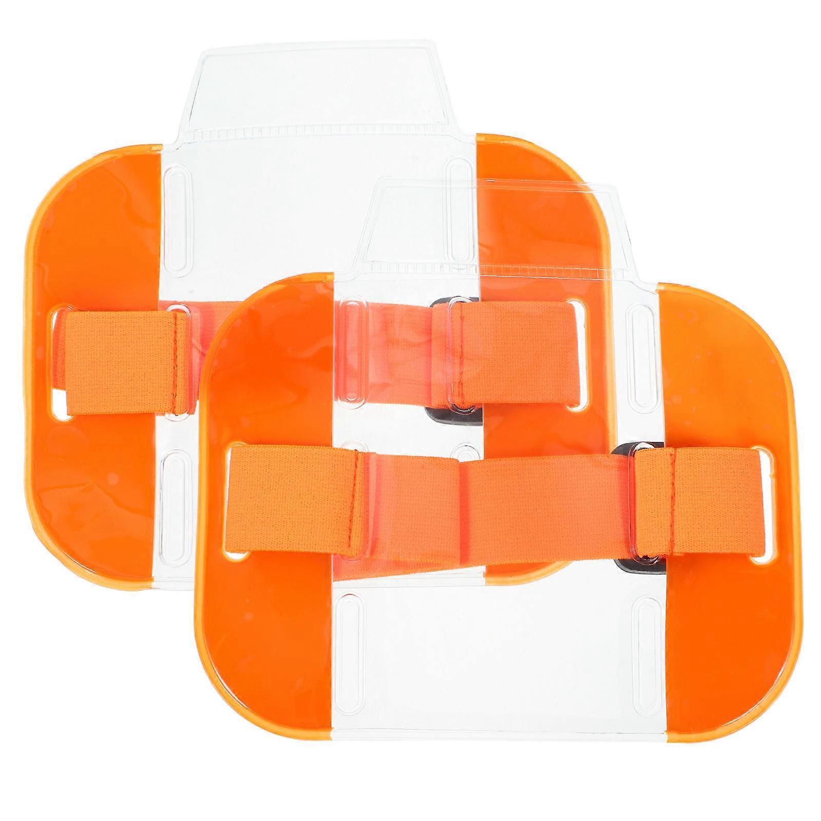 Badge Storage Holders Arm Badge Holders Adjustable Band Easy-to-see Display Nylon 14.5x13.8x0.2cm 2Pack
