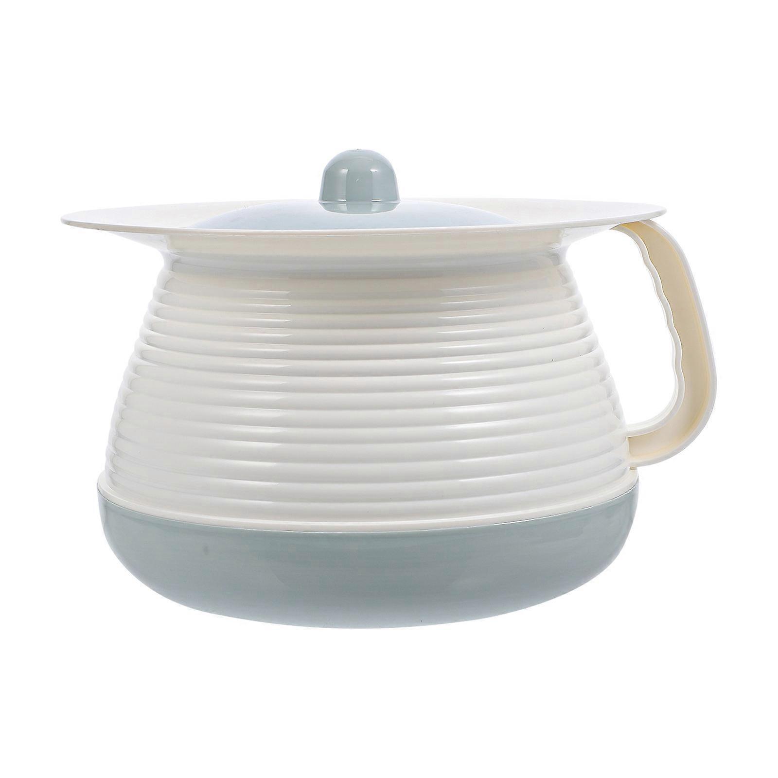 Portable Urine Pot Plastic Spittoon For Home Hospital Use Blue 20.50X20.50X13.50CM Covered 1 Set