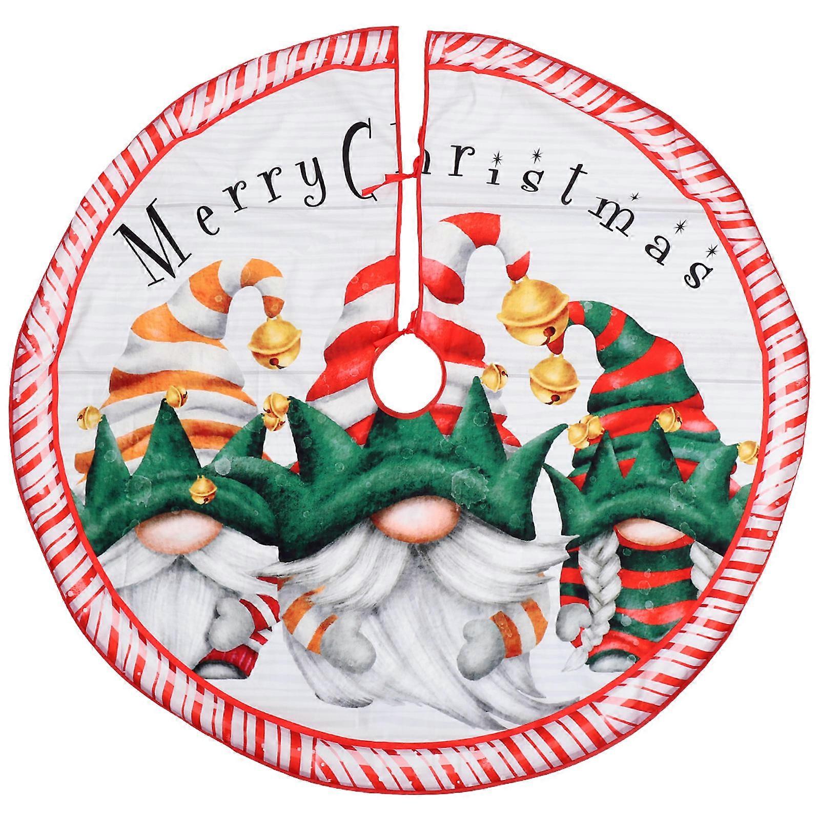 Festive Atmosphere Creation Christmas Tree Skirt Circular Shape Polyester Material for 1Set