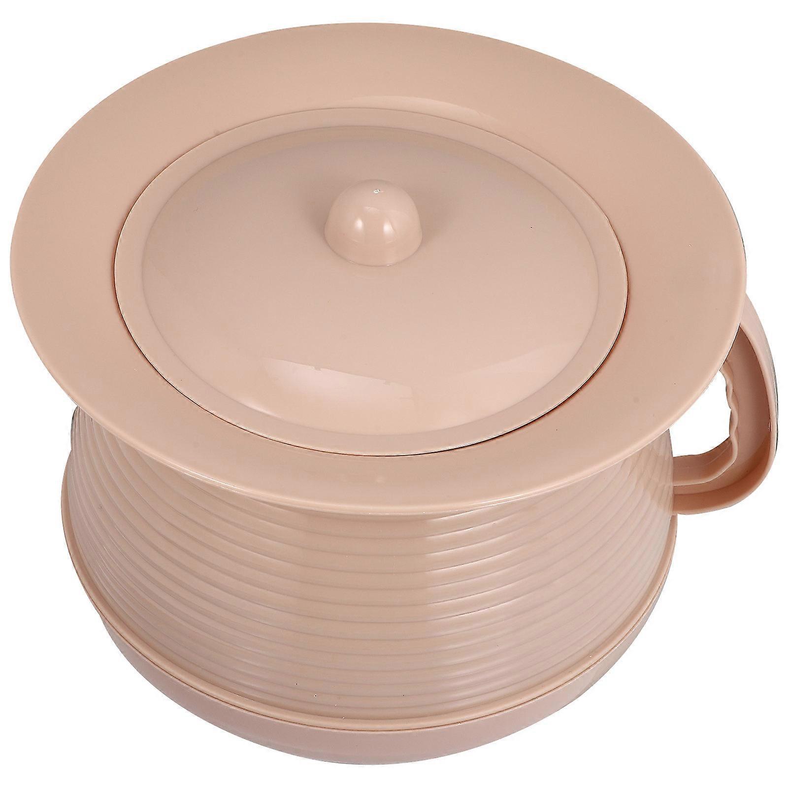 Portable Potty for Adults Durable Bed Pan for Household Item Indoor Use Pink 21X21X13.5CM 1Pc