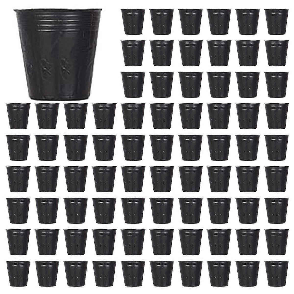 500Pcs Nursery Pot Plastic Plant Propagation Container 8cmX8cm