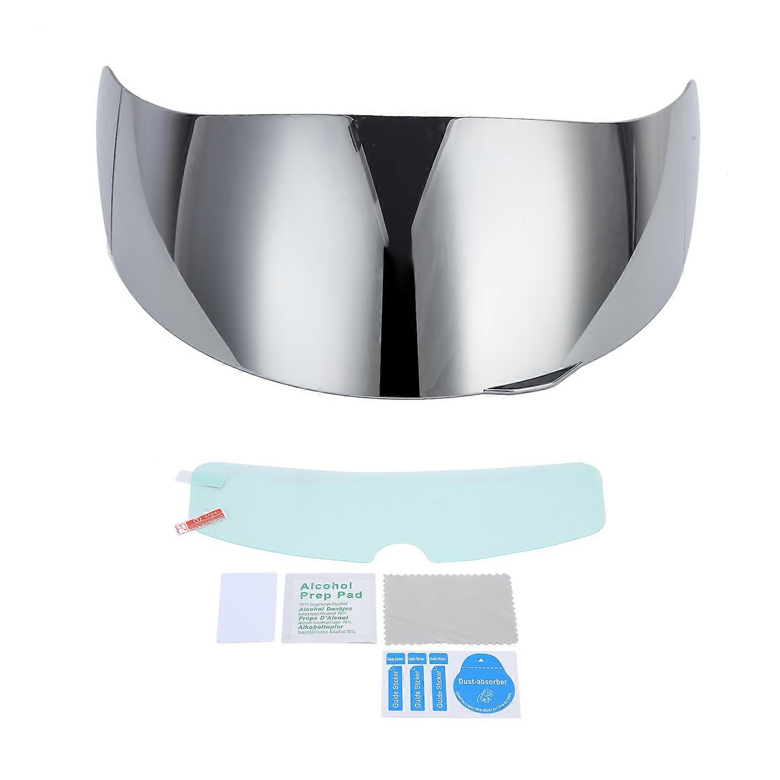 Universal Helmet Visor Wind Shield Anti Scratch with Anti Fog Film Protector Fit for K3SV K5(Silver Plating )