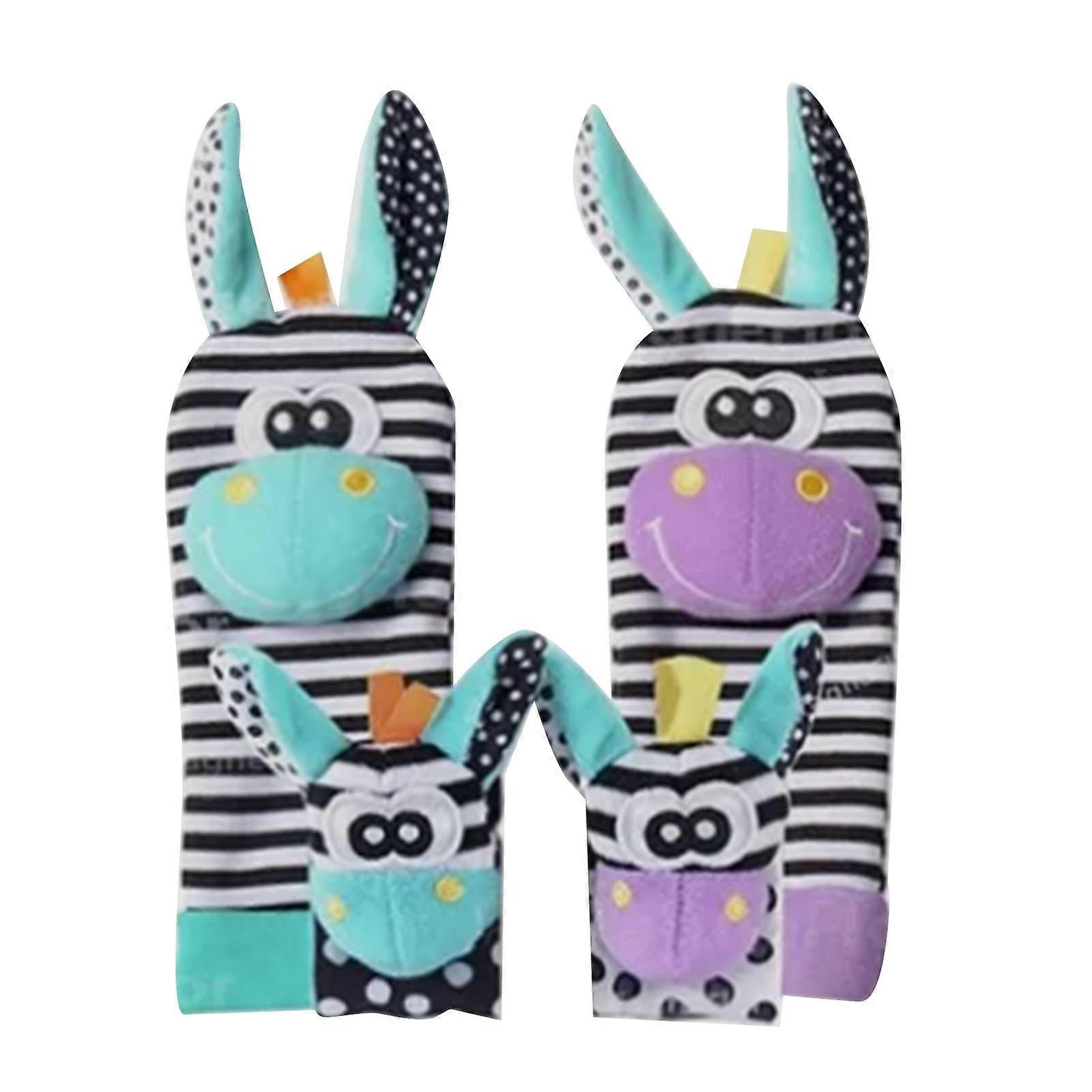 Ensemble de chaussettes et hochets pour bébé, en forme d'animal, en peluche, pour nouveau-né, garçon et fille, 005