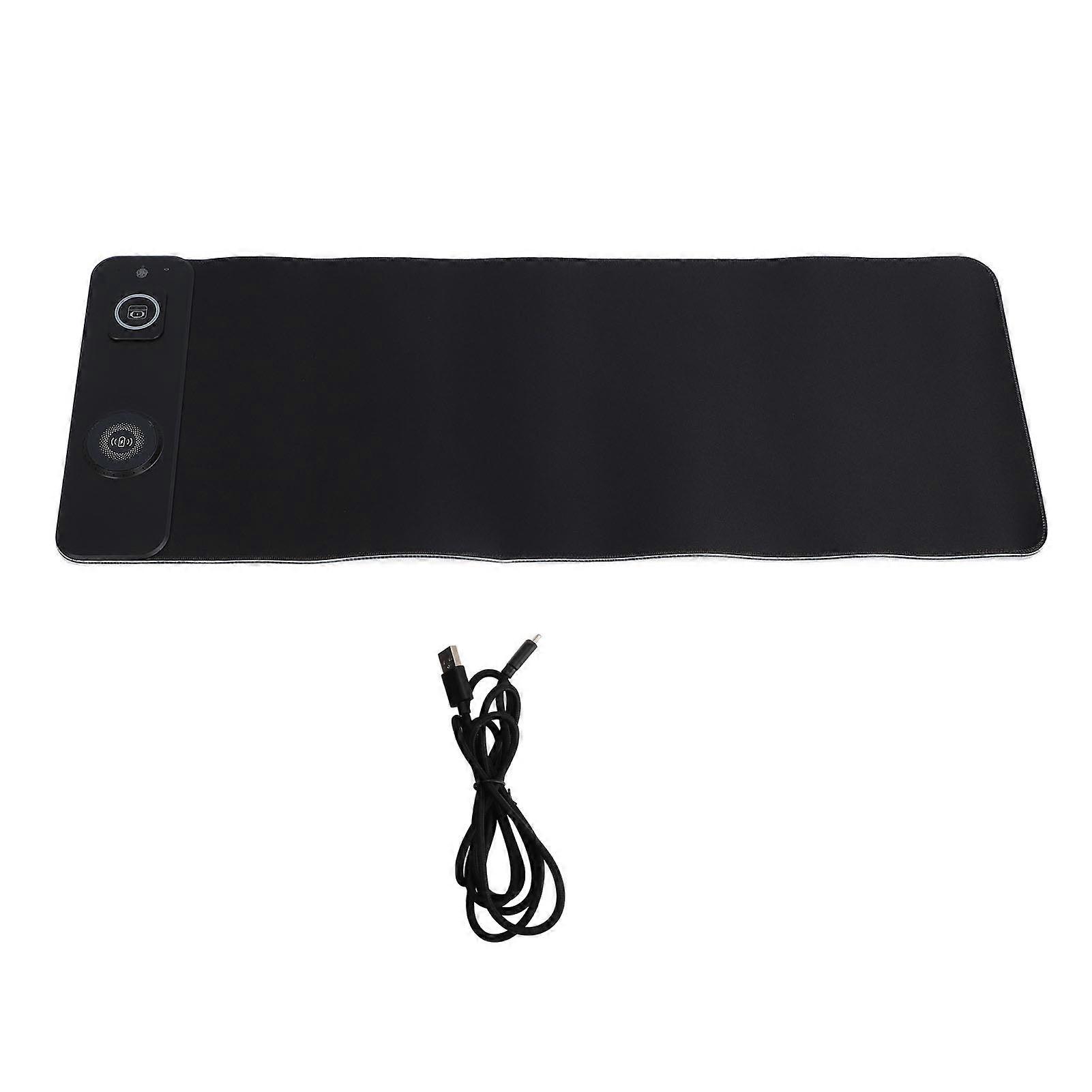 15W Wireless Mouse Pad Fast Charging Non-Slip Large RGB Mouse Pad with LED Lighting for Laptop Desktop 800 x 300 mm