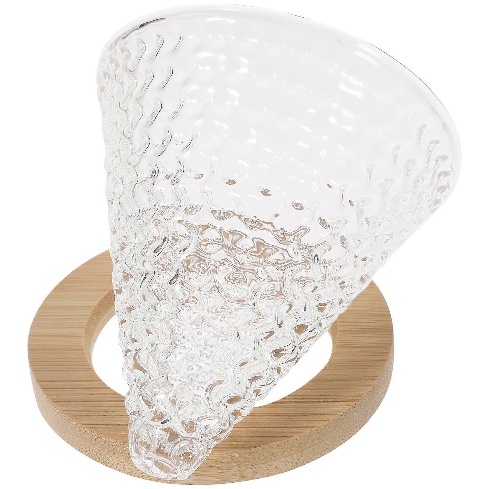Cone Coffee Filter Holder Elegant Design For Home Use 8x7cm Glass Tabletop Decoration 1Set