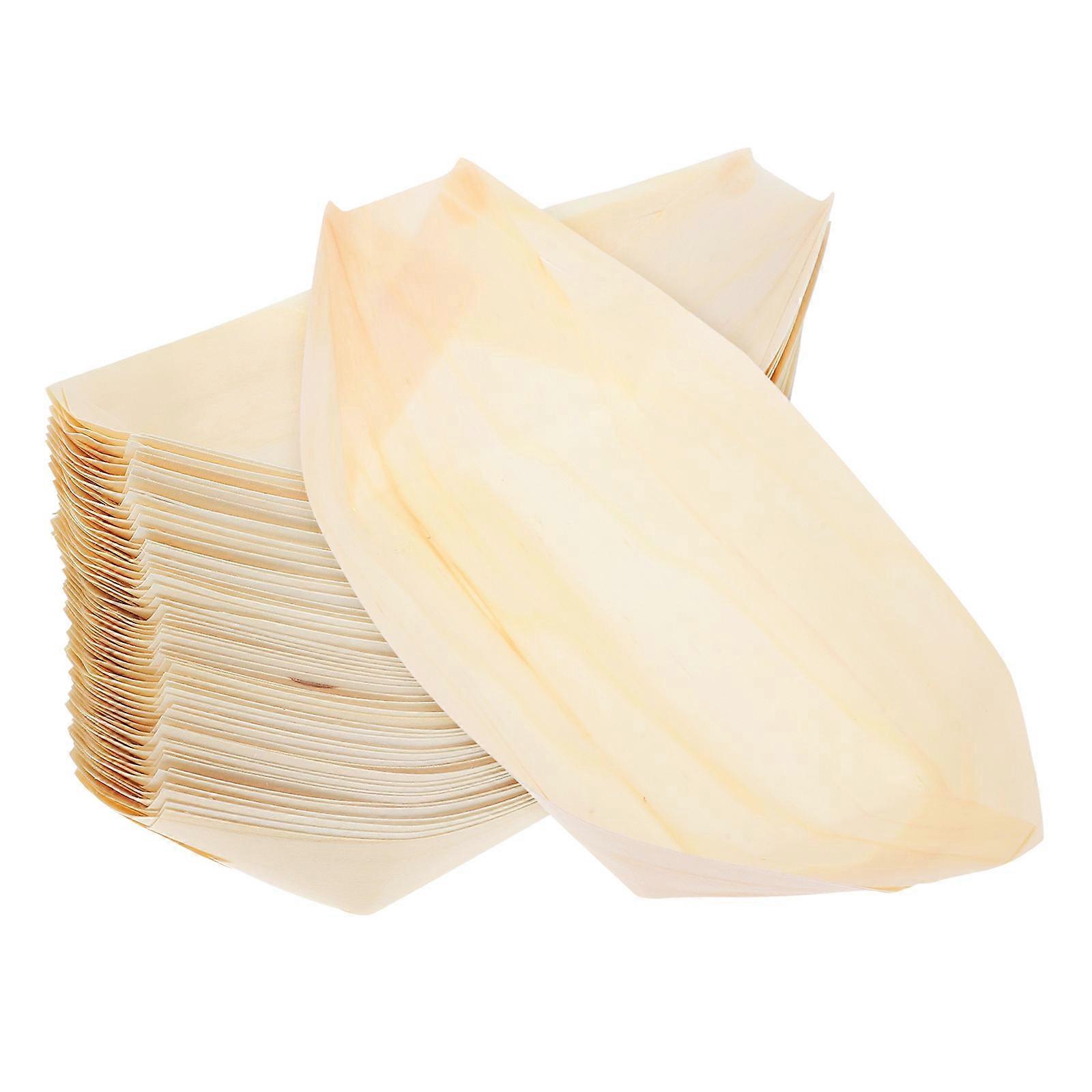 Serving Plate For Creative Design Bamboo Boat Plate 50Pcs Size 22.00X11.50X2.80CM