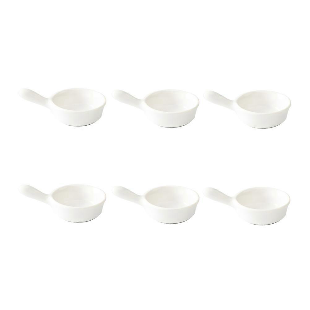 Dipping Sauce Bowls Ceramic Easy to Clean for Table Setting Smooth Surface 6Pcs White