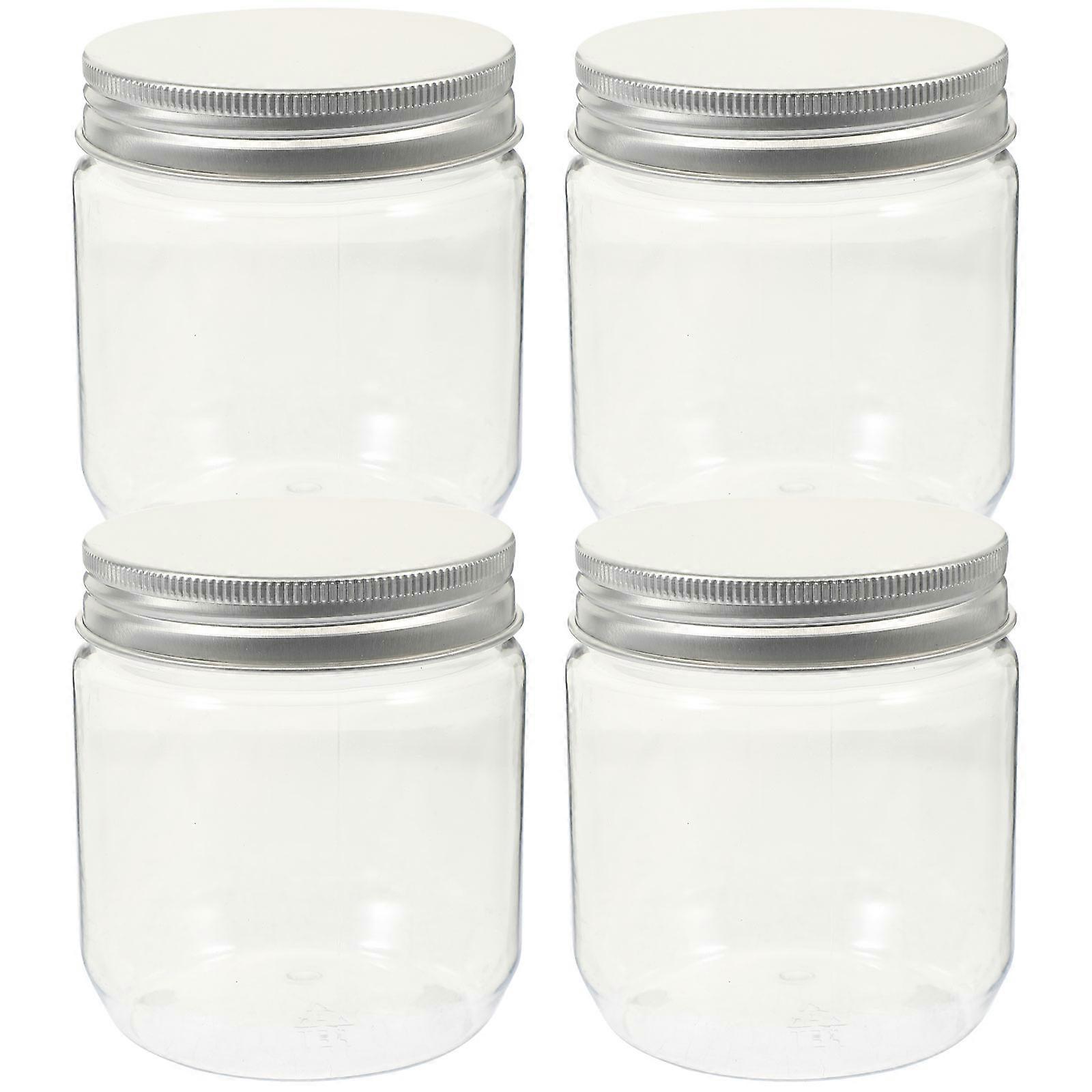 Empty Storage Jar Airtight Jar Transparent Square 4Pcs For Kitchen Food Storage