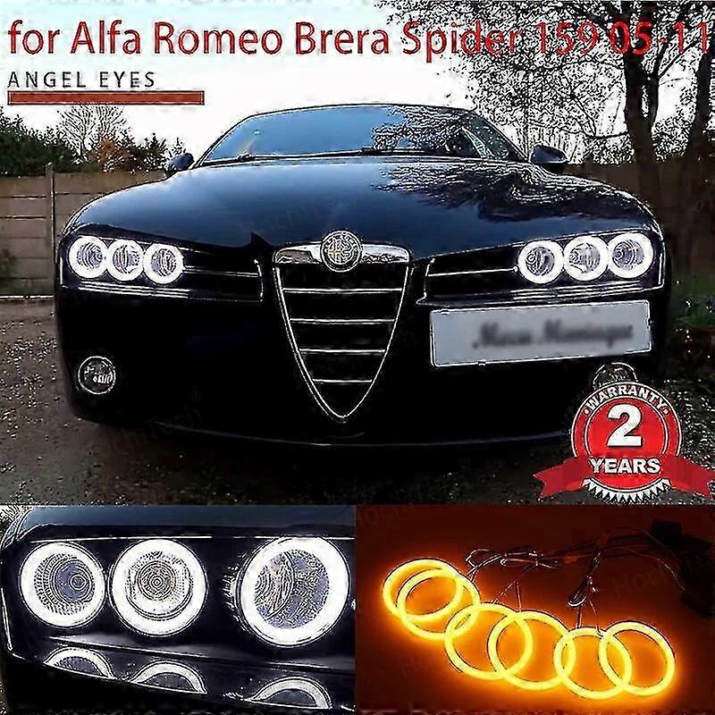 Drl έξοχο φωτεινό 6pcs διπλό στυλ αυτοκινήτων χρώματος για την Alfa Romeo Brera Spider 159 2005-2011 βαμβακερό οδηγημένο Angel μάτια φωτοστέφανο δαχτυλίδια εξάρτηση SZRH Α-Μ