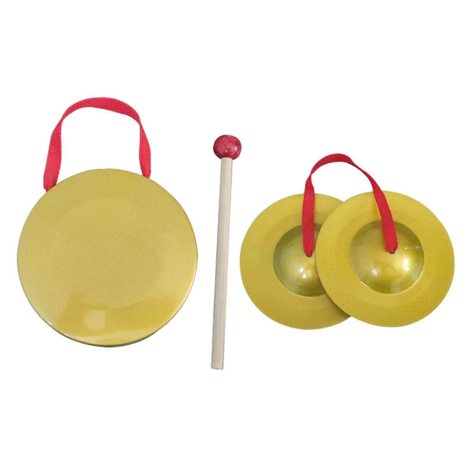 Mini Small Hand Cymbals suitable for Bands, Brass Percussion Instrument with Mallet, Perfect Rhythm Tool for Kids
