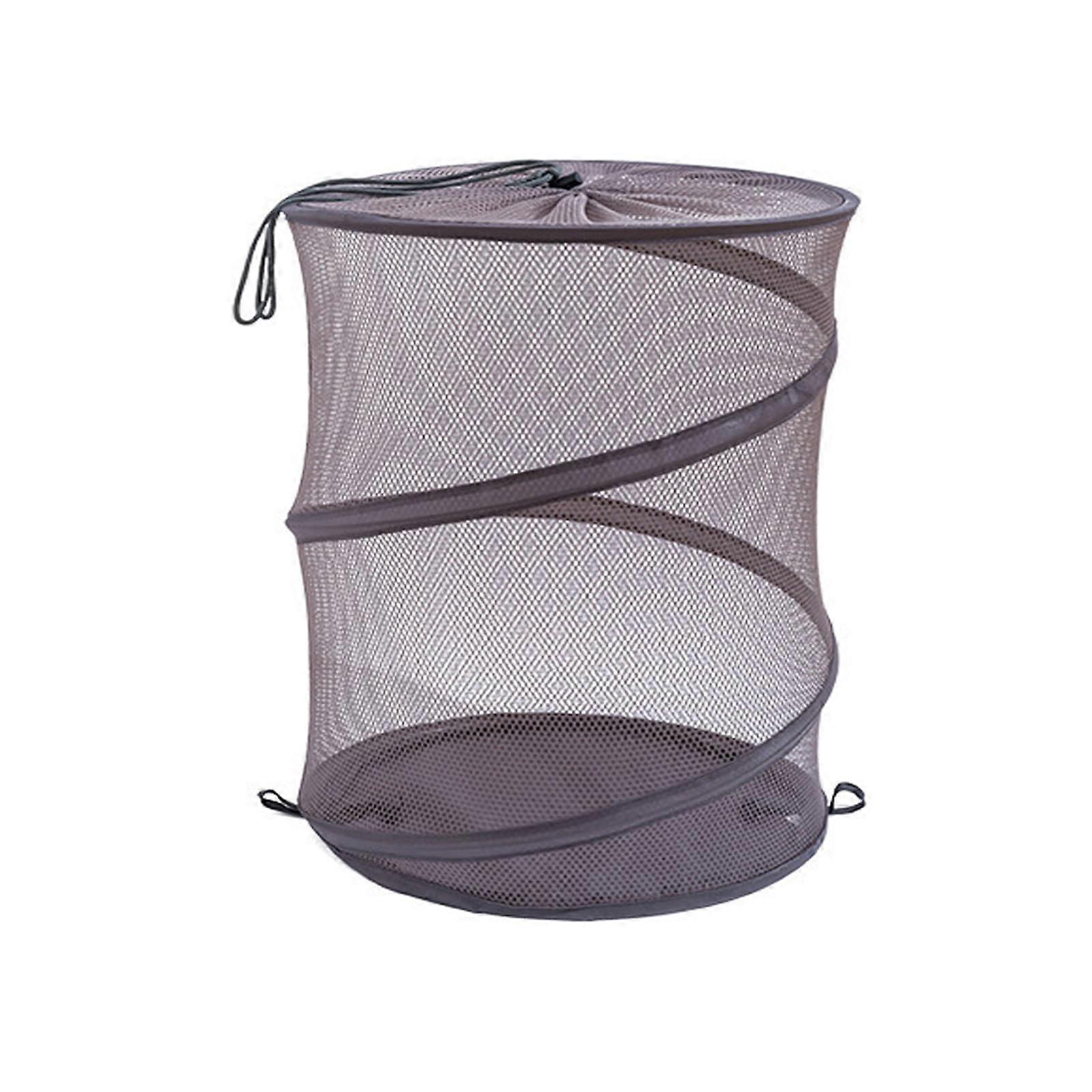 Foldable Laundry Baskets with Lid, PopUp Mesh, Storage Basket (Dark Grey  S)