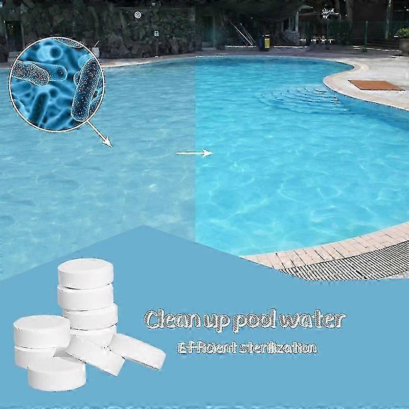 50 Pcs/Box Chlorine Dioxide Tablets Cage Disinfectant pH Adjuster Pool Clarifier