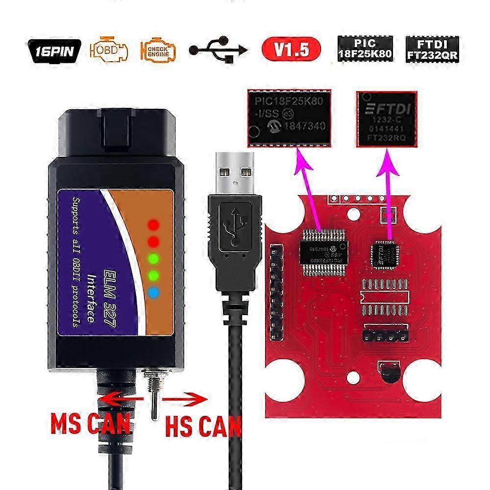 2022 Super elm 327 bluetooth wifi V1.5 OBD interface de câble de diagnostic vgate ELM327 USB V1.5 lecteur de code de voiture obd ii elm 327