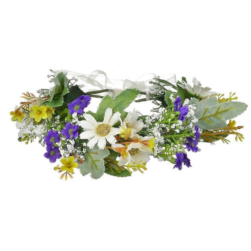 Lila 手工制作仿花环头饰节日和活动 DIY 发饰绿色