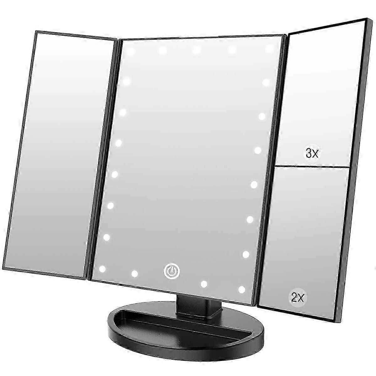 Adjustable LED Rechargeable Makeup Mirror for Desktop and Travel Use
