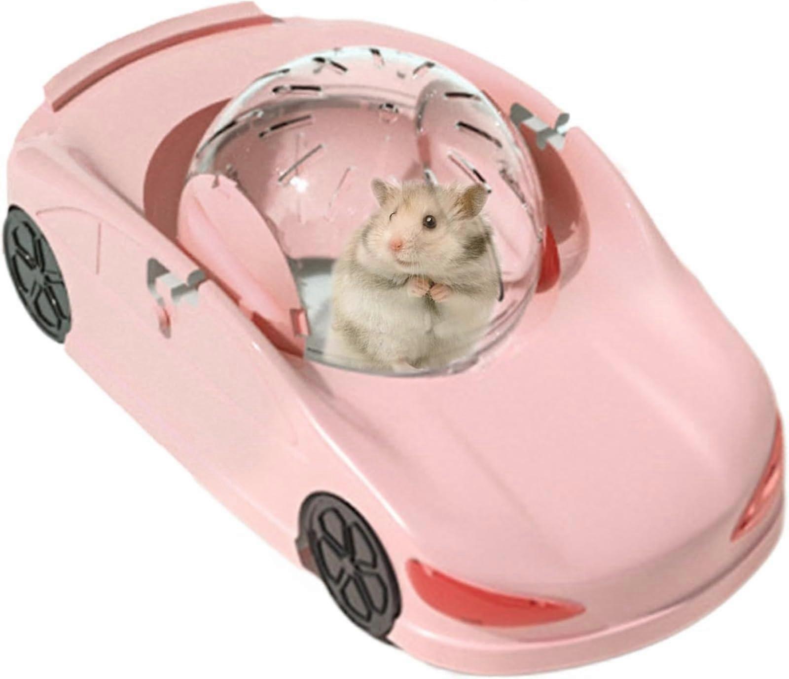 Hamster Running Ball, Transparent Pink Hamster Exercise Ball, Small Pet Activity Toy, Durable Hamster Running Wheel