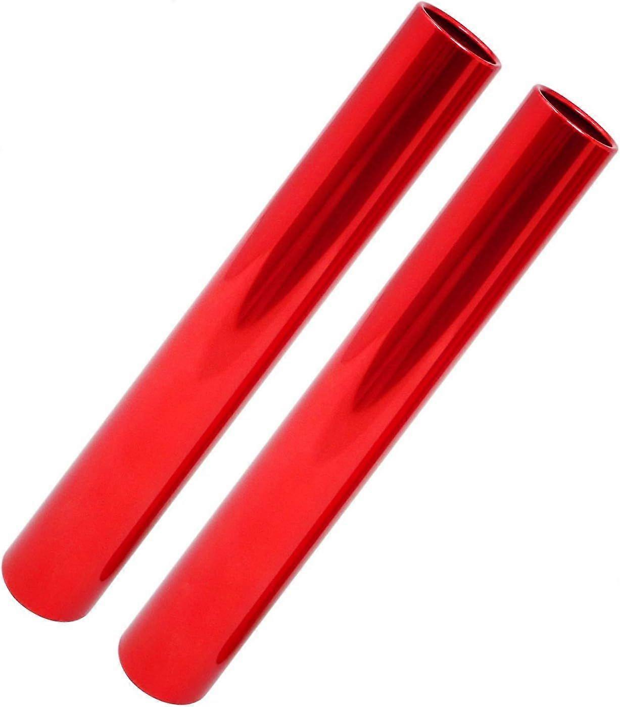2PCS Aluminum Relay Baton Running Relay Baton Track and Field Relay Baton for Racing and Outdoor Sports (11.8 Inch)