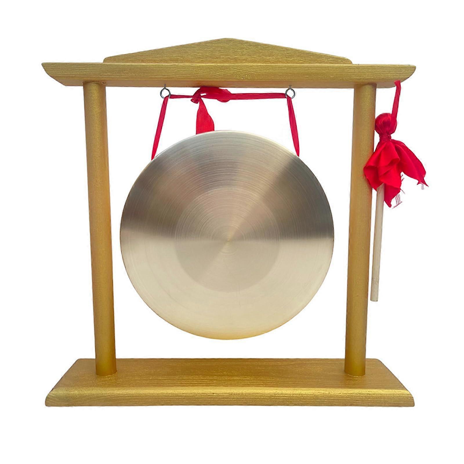 Gong Desktop Wind Gong Copper Zen Chinese Table Gong with Mallet 15CM