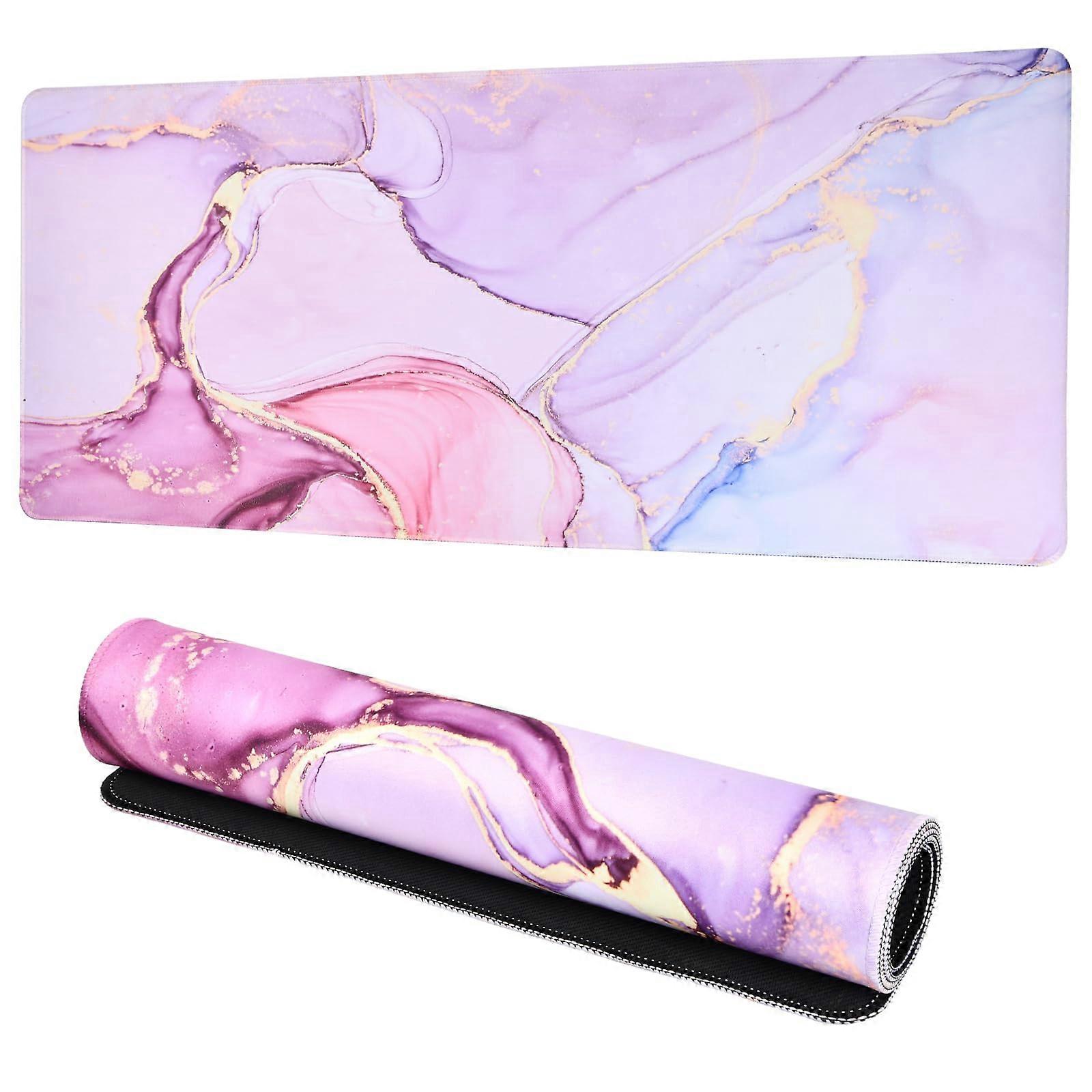 Mouse Mat 900 X 400 Mm, Gaming Large XXL, Non-Slip Rubber Base Desk Mat For Mouse And Keyboard, Pink, Stitched Edges