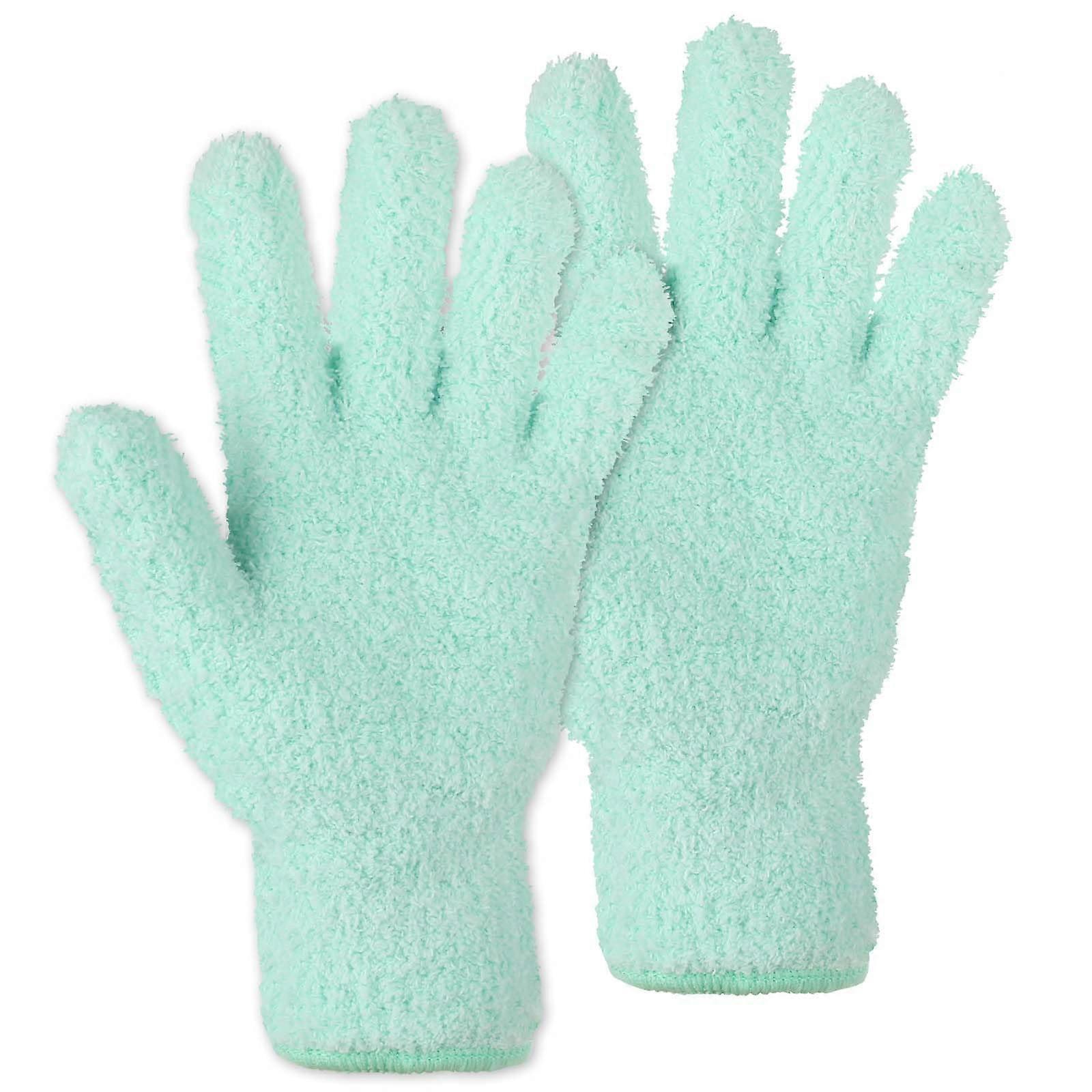 1Pair Washable Microfiber Cleaning Gloves for Dusting Plants