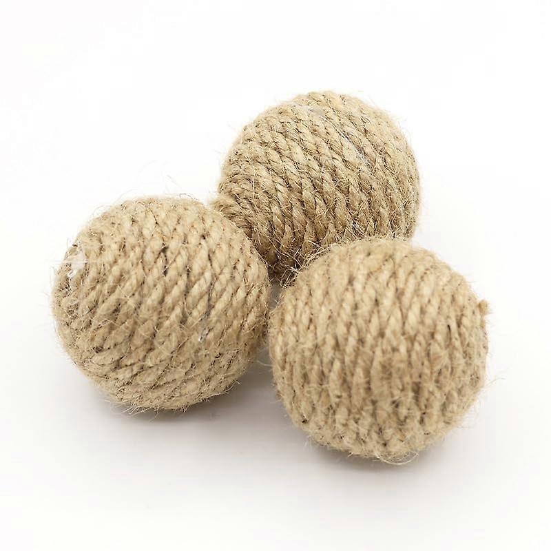 10 pieces of sisal balls in solid color, cat toy balls, selfclamping teeth, durable cat nerve stick, cat bell balls that make sounds (3pcs).