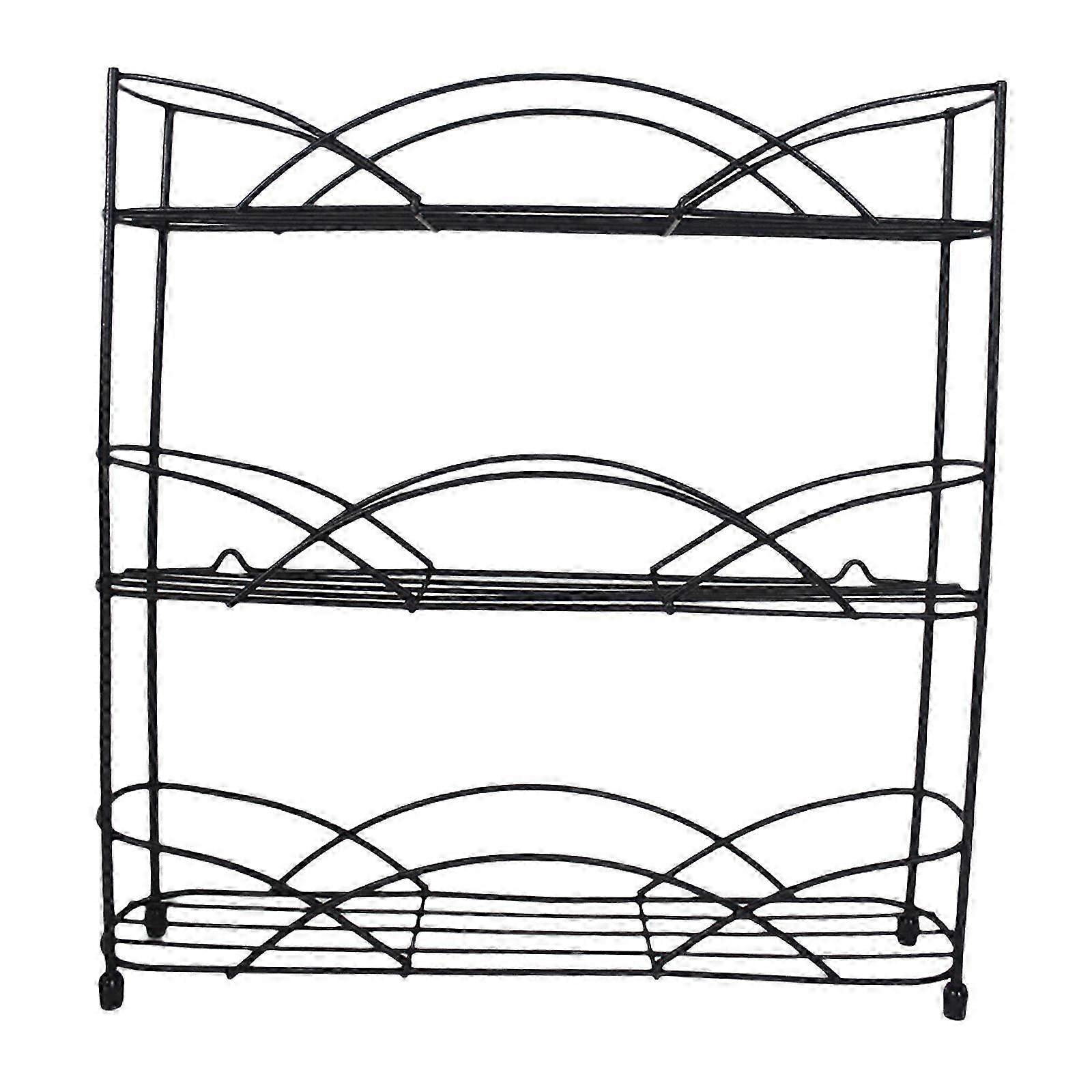 3 Tier Spice Rack Iron Space Saving Storage Shelf Suitable for Kitchen Cabinet and Pantry Organization