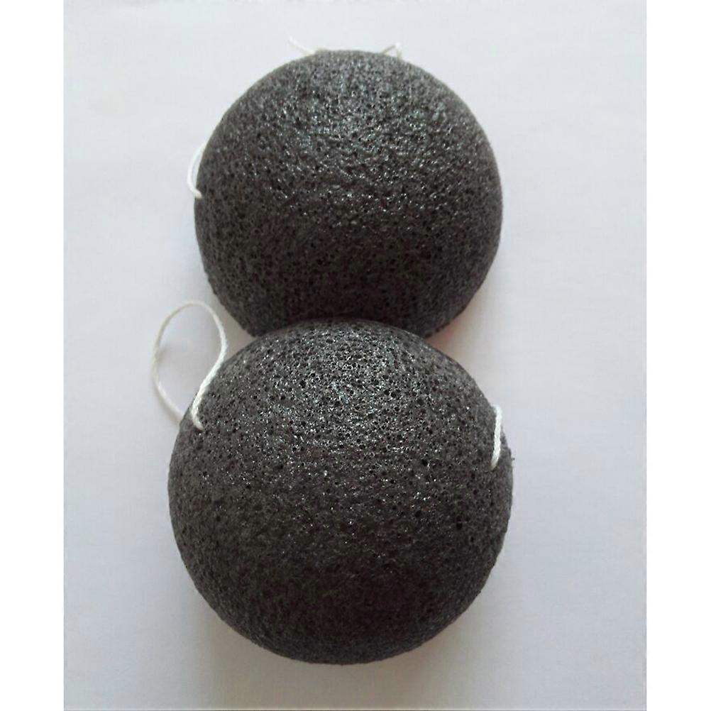 Facial Sponges with Activated Bamboo Charcoal for Gentle Exfoliation, Sensitive Skin & Makeup Removal