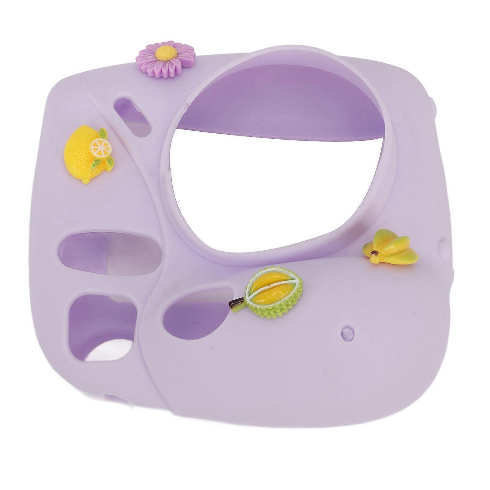 Instant Camera Lightweight Cover With Shoulder Strap Soft Silicone Protective Case For Instax Mini 7 Plus Purple Fruit