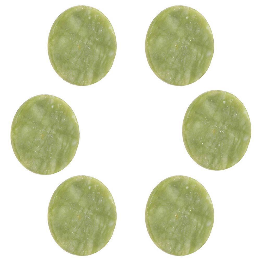 6pcs Jade Eyelash Extension Glue Pallets Round Holder Pads for Professional Salon or Home Use Easy to Extension Supplies