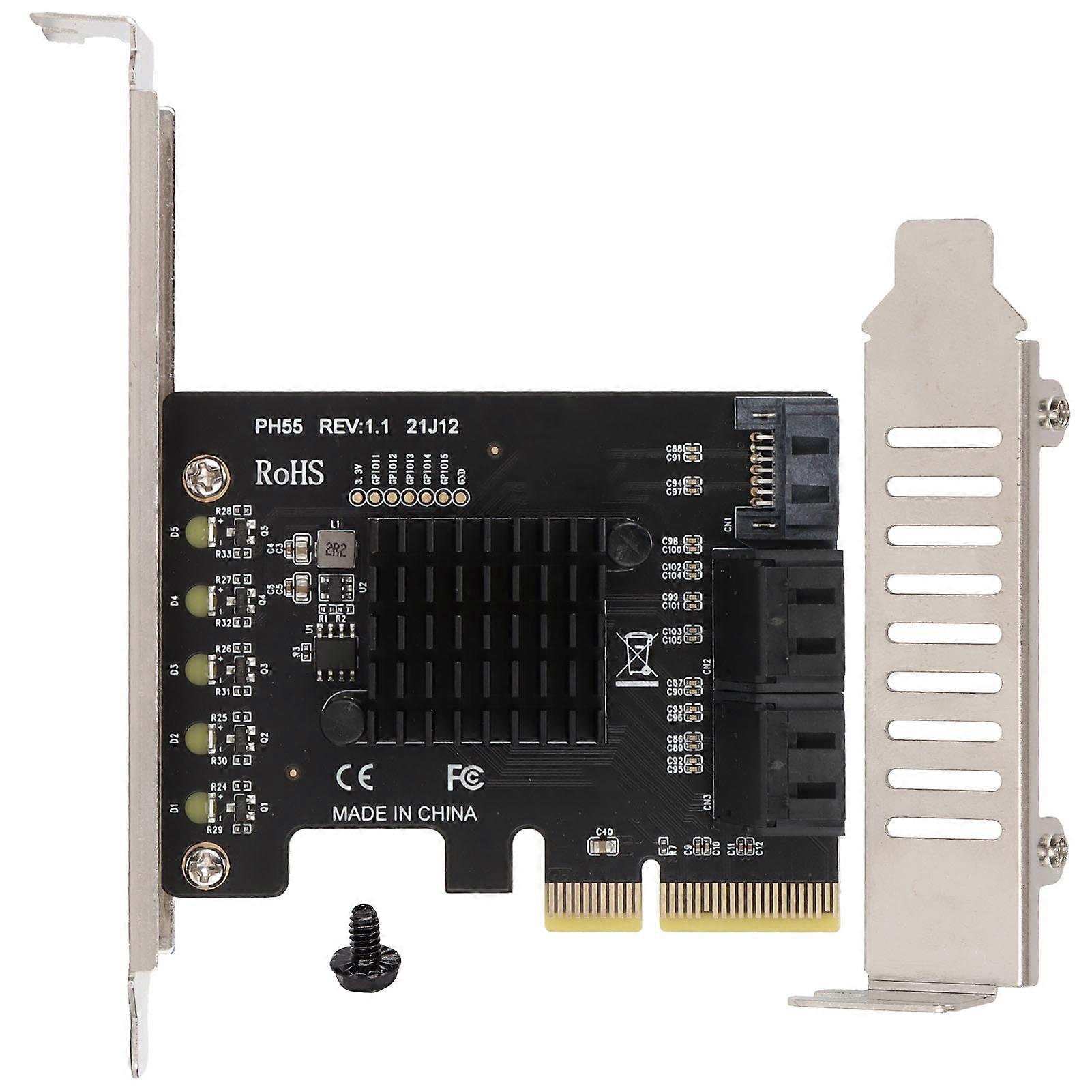 Adapter Card PCIE to SATA 6Gbps Hard Disk Expansion Card Computer Accessories Windows OS X for Linux