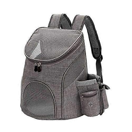 Dog Carrier Bag, Portable Mesh Dog Backpack with Breathable Design, Large Capacity Travel Pet Carrier for Dogs and Cats (Gray, L)