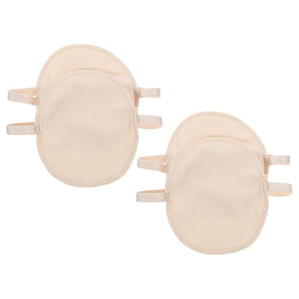 Sweat Absorption Armpit Sweat Pad For Daily Use Beige Polyester 4Pcs