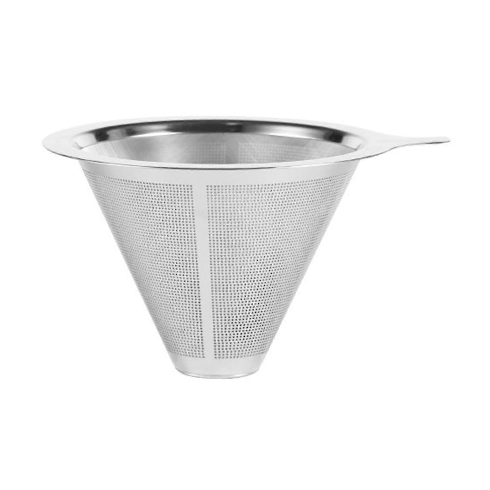 Coffee Filter 304 Stainless Steel Double Layer Fine Mesh Paperless Reusable Pour Over Coffee Dripper Cone Strainer Funnel Coffee Maker Accessories-M-