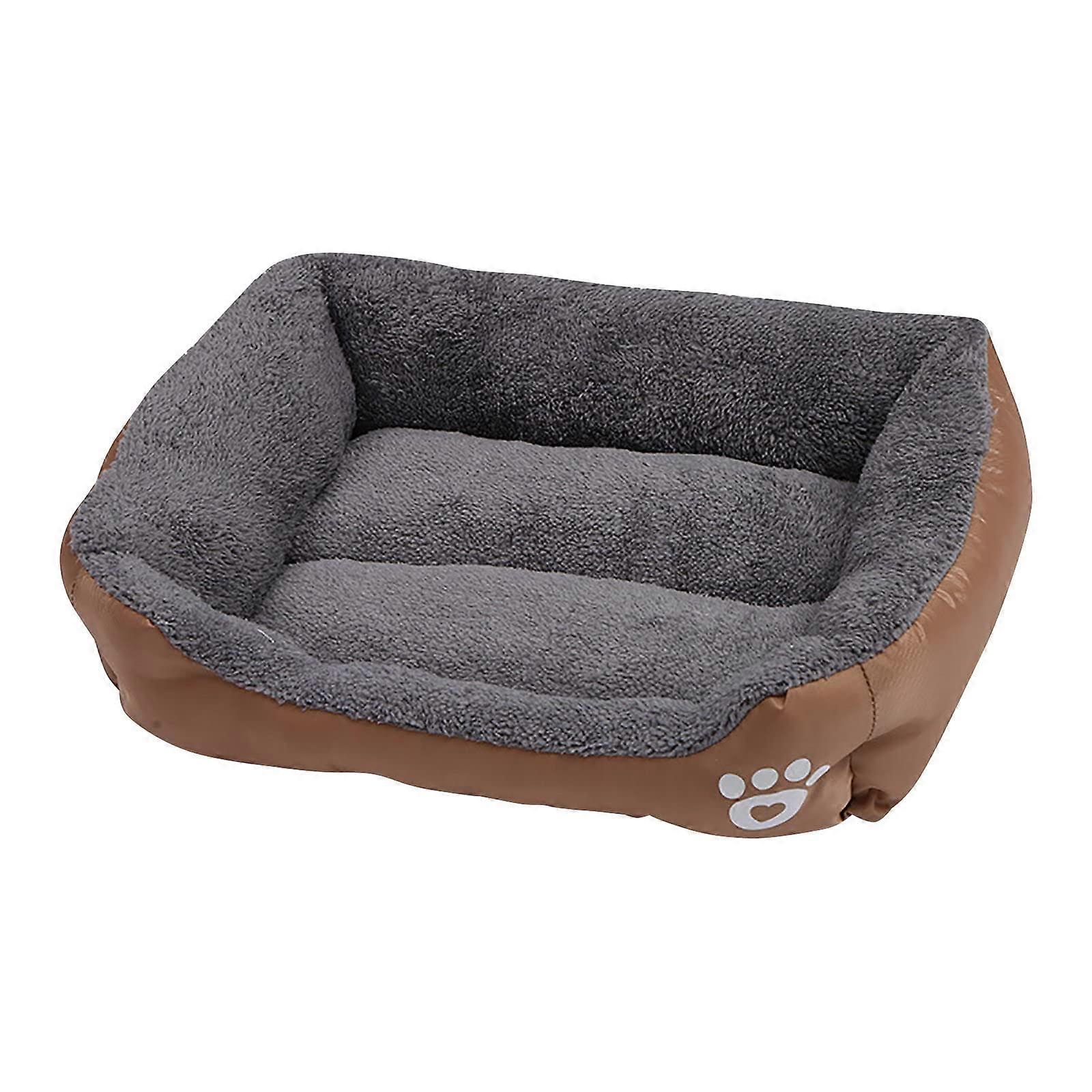 Dog Bed Dog Basket with Edge Dog Cushion with NonSlip Base Soft Washable Pet Bed for Small Medium and Large Dogs up to 3 kg 43 x 32 cm (Khaki)