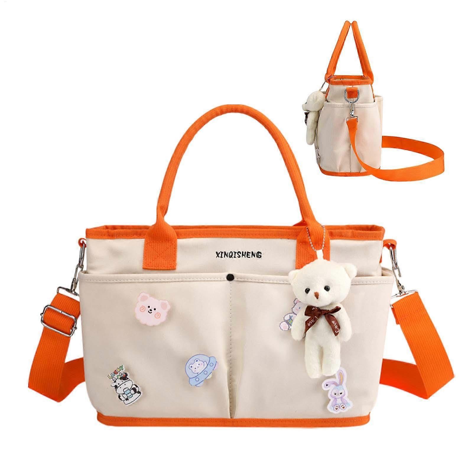 Satchel Handbag for Women, Large Capacity Multi-Purpose Bag, Diaper Bag with Dry Wet Separation, Beige