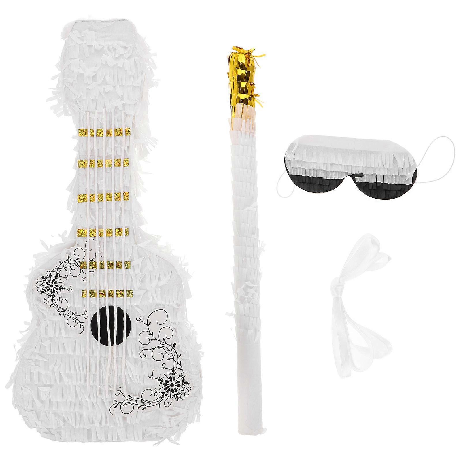 Violin Piñata Candy Holder with Stick and Blindfold – Unique Musical Instrument Design for Birthday Parties, Celebrations, and Fun Party Activities –