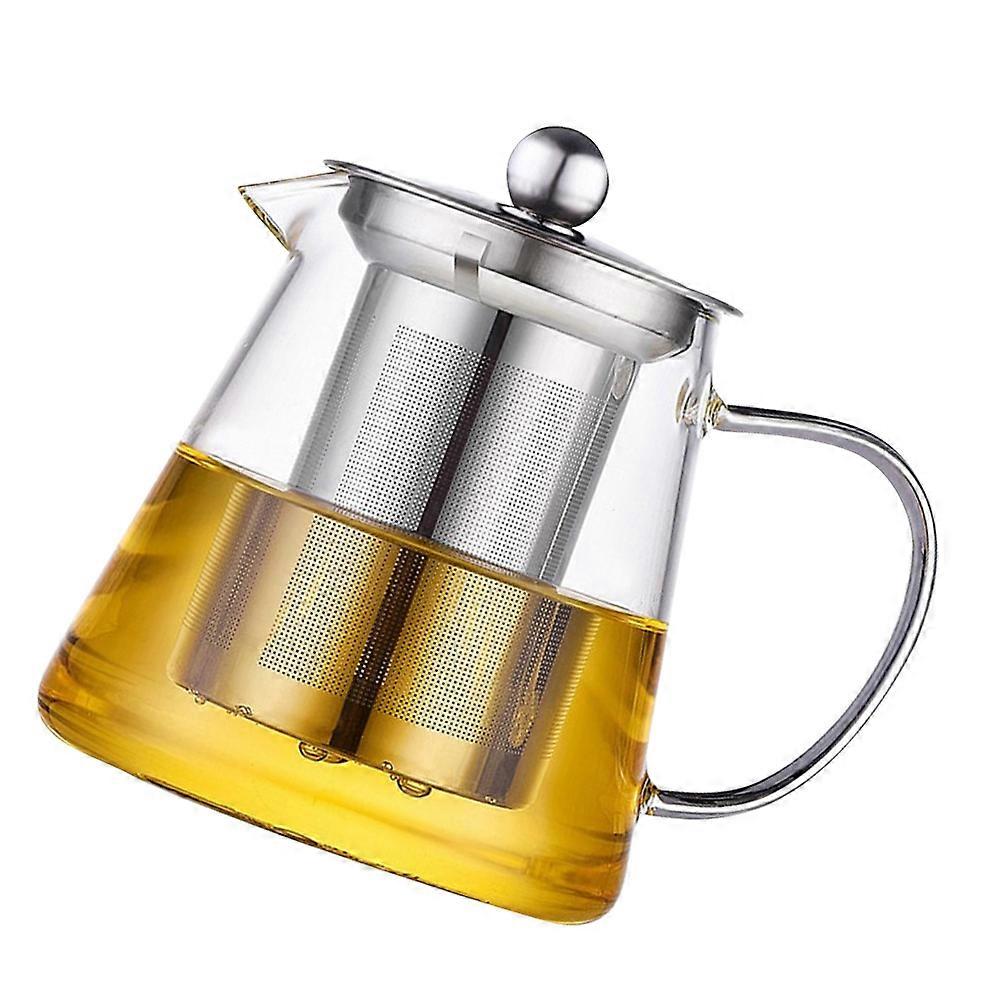 Glass Tea Kettle Heat Resistant Stainless Steel Infuser Strainer for Home Use 550ml Clear Glass Container Set