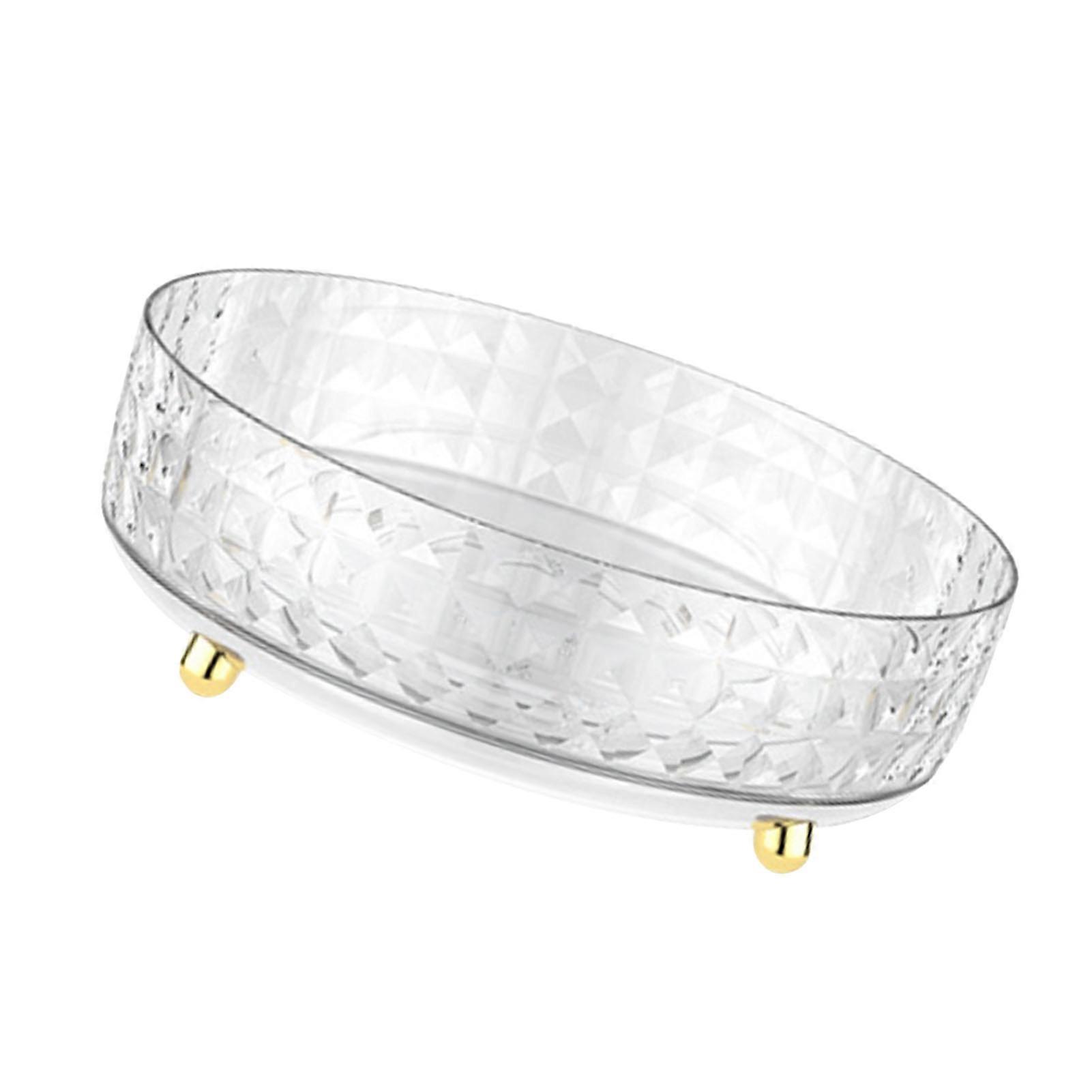 Rotating Makeup Tray Diamond Pattern Transparent Round Rotatable Cosmetic Storage Box Spice Storage Tray Small