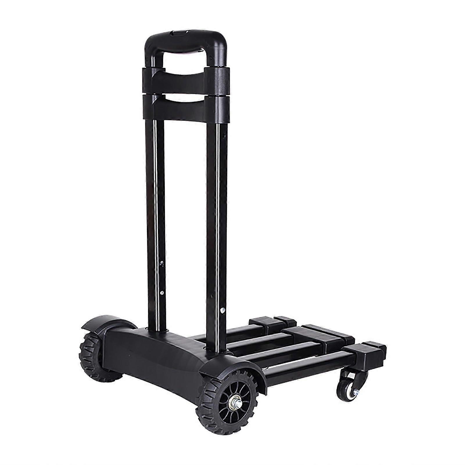 Lightweight Sack Truck, Small Sack Truck, Rolling Cart Extendable Loading Area, Folding Trolley with 4 Wheels 42x23x97cm Black