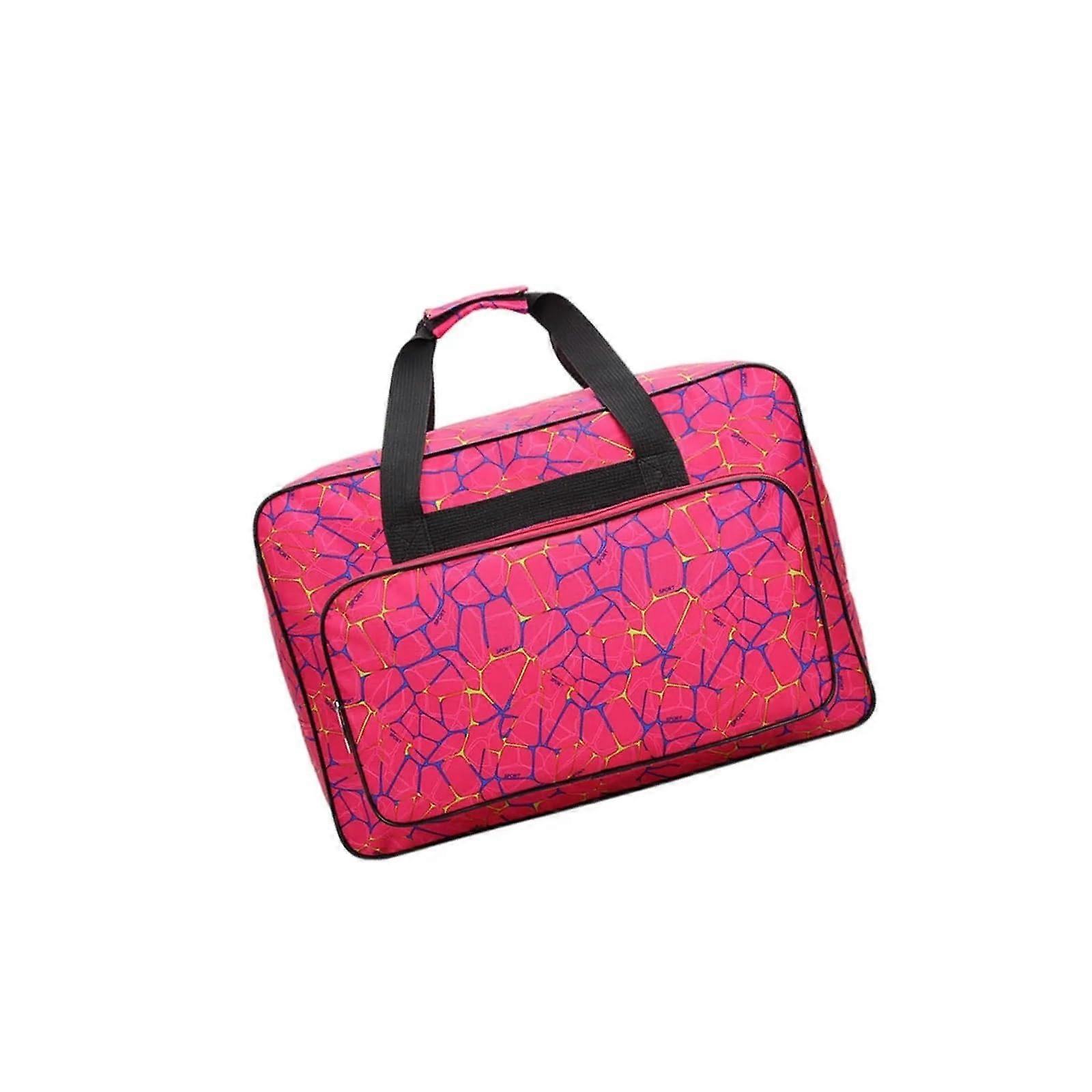 Sewing Machine Case Portable Multi Function Sewing Machine Tote Bag With Thread Organizers Dust Proof Cover Rose Red