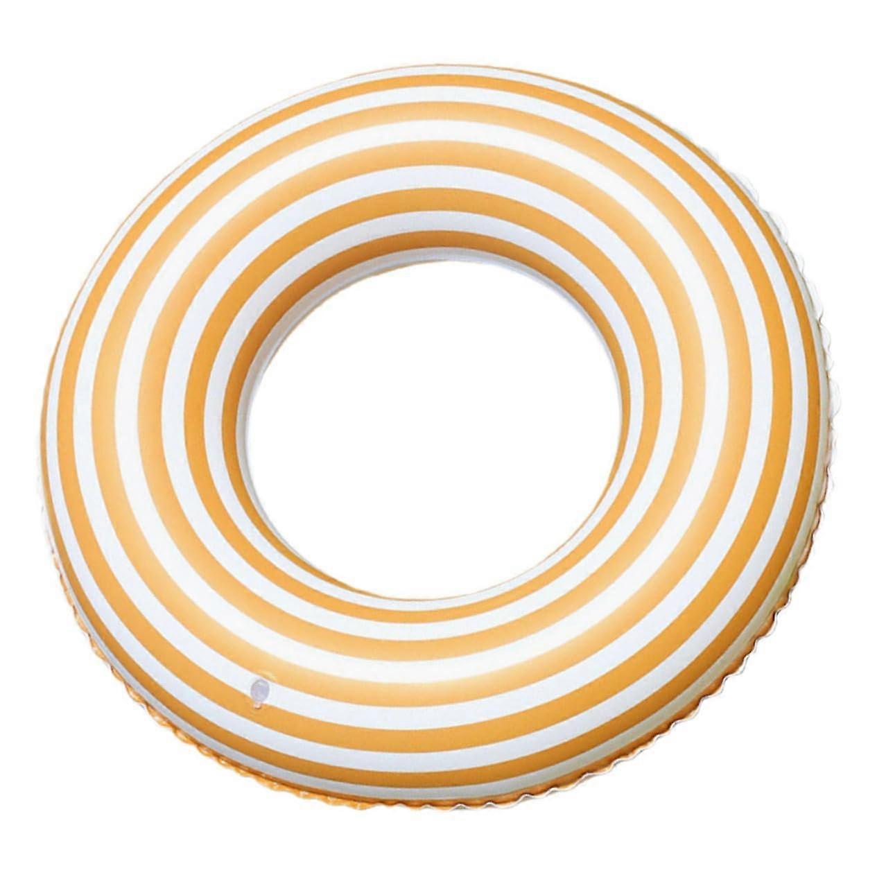 Inflatable Pool Float Ring for Teens with Orange Stripes, Durable PVC, Lightweight, 50x50x13 cm for Summer Fun