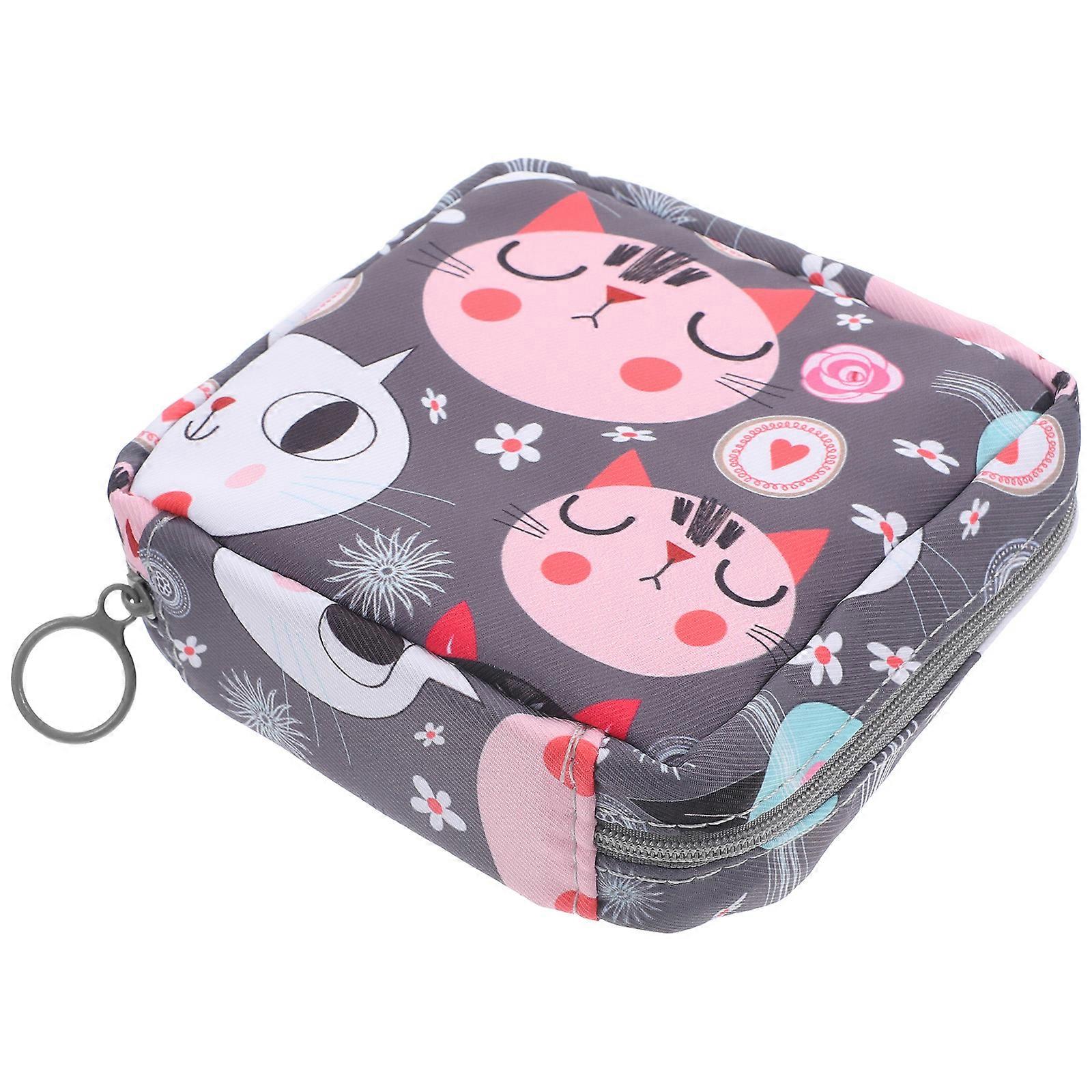 Portable Sanitary Napkin Storage Bag Period Pad Pouch Multi-Color 12X12X5CM Practical And Durable For Outdoor 1Pack