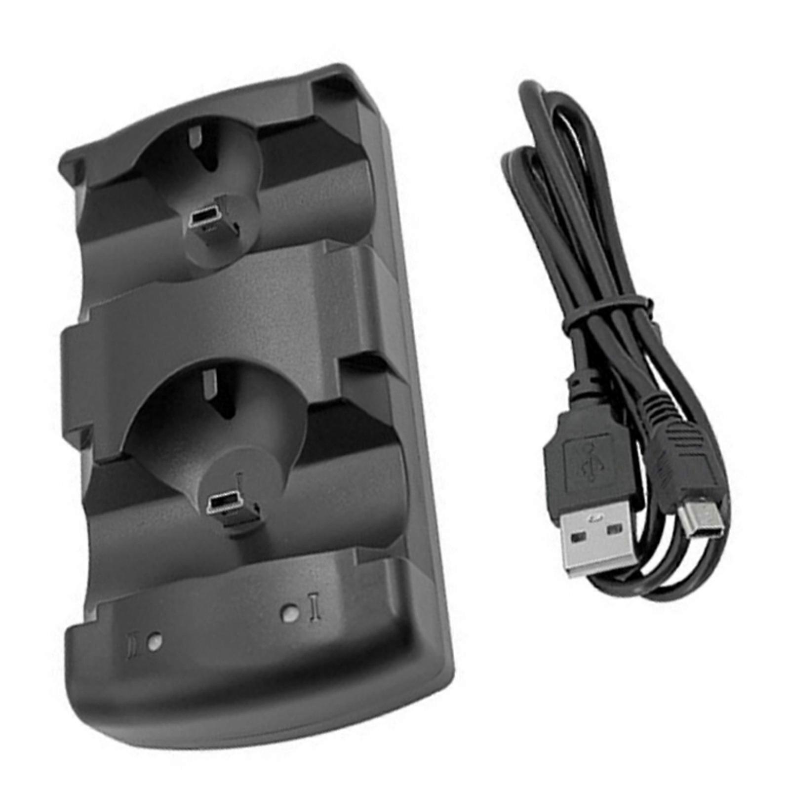 Double Controller Charger Controller Charger Docking Charging Station Dock Stand with LED Light Indicator Charging Cable Multicolor
