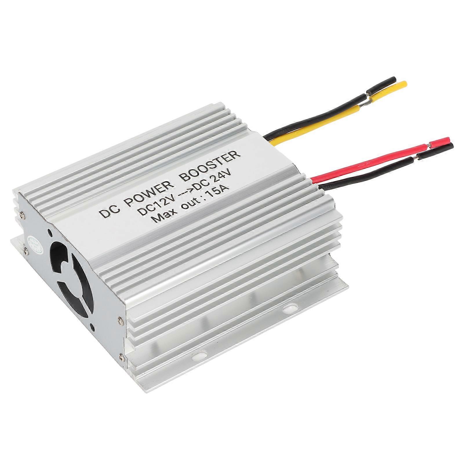 DC 12V to 24V Car Booster 15A 360W Aluminium Alloy Housing DC 12V to 24V Safe Stable DC Power Booster for Car Truck 